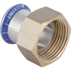 Geberit Mapress Edelstahl Übergang mit Überwurfmutter d15-G1/2