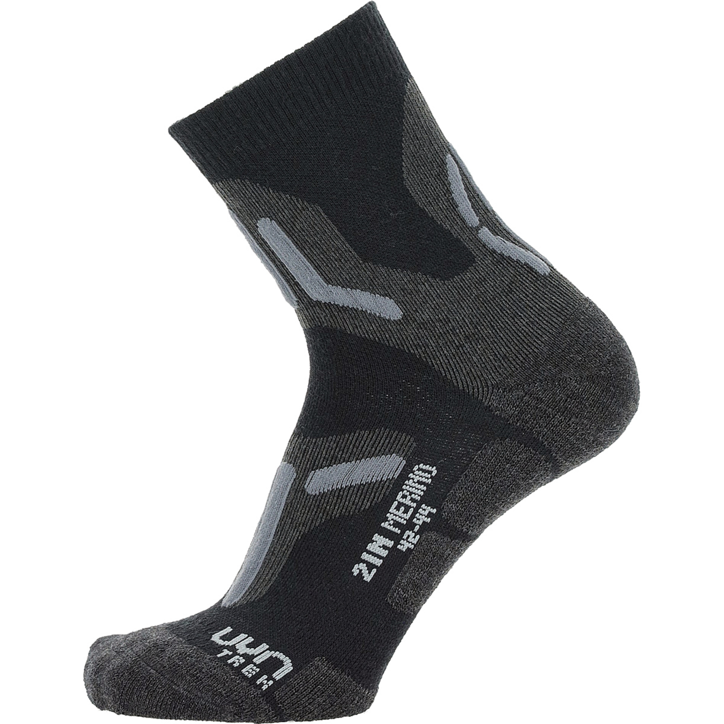 Uyn Trekking 2in Merino Herren Wandersocken schwarz Größe 42 Camping Widerstandsfähig Merinowolle