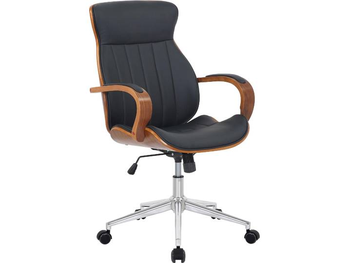 CLP Bürostuhl ergonomisch Melilla Höhenverstellbar und Drehbar Farbe walnuss/schwarz