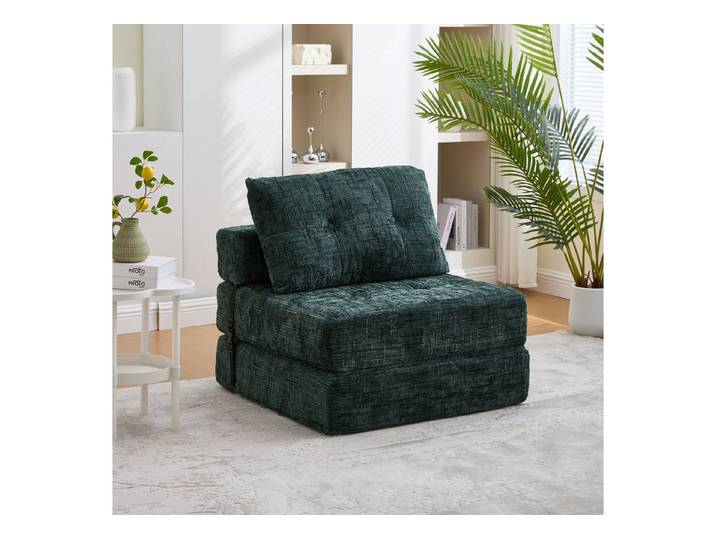 OKWISH Sofa Einzelsofa, Schlafsofa, Bequemes faltbares Wohnzimmer Sofa mit Kissen & Rückenlehne – Klappmatratze, für Gästezimmer & Wohnzimmer