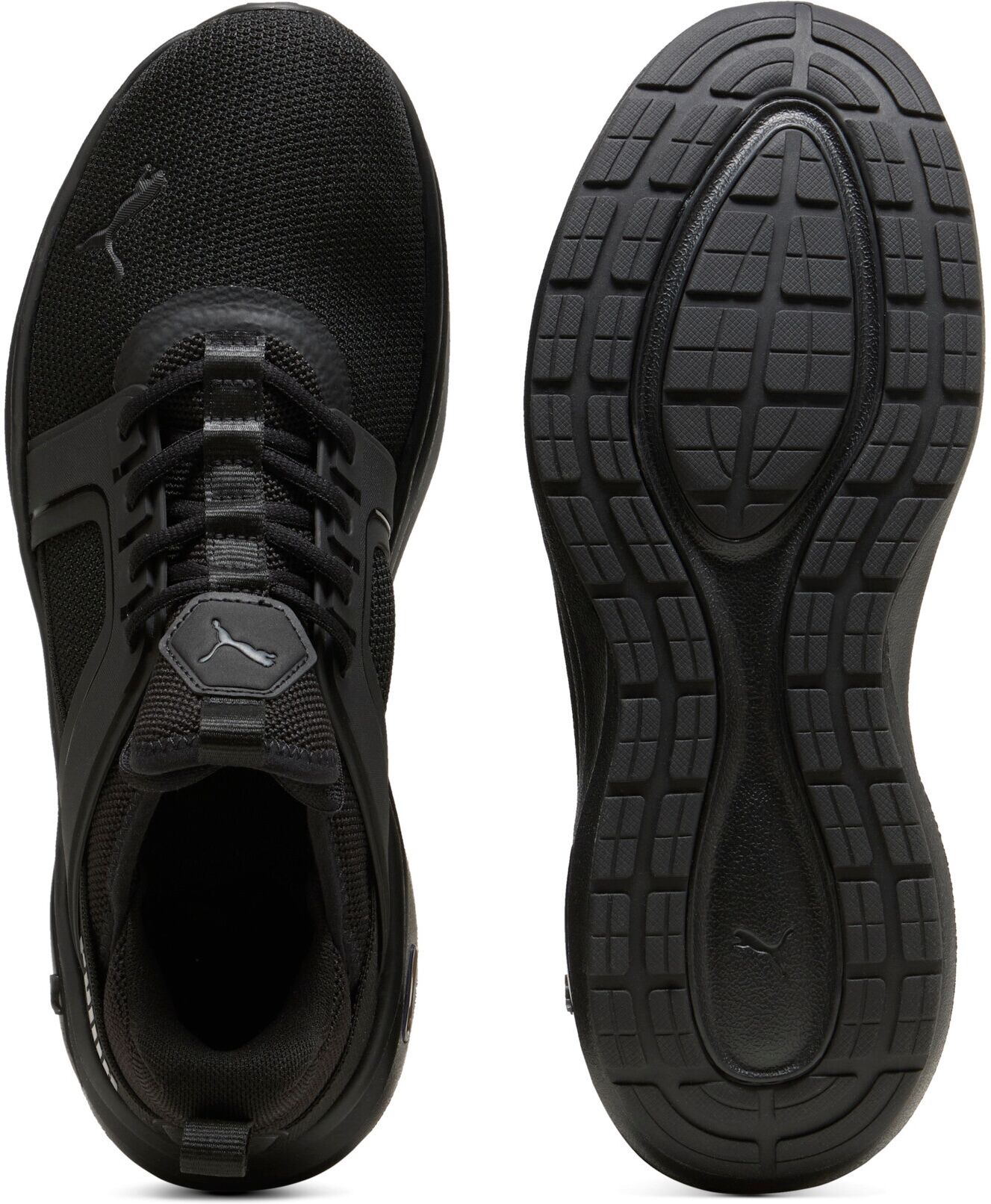 Sneaker PUMA "SOFTRIDE ENZO 6", Gr. 44, Textil, schwarz (puma schwarz, flat schwarz gray), Schuhe Sneaker puma schwarz, flat schwarz gray 44, Textil