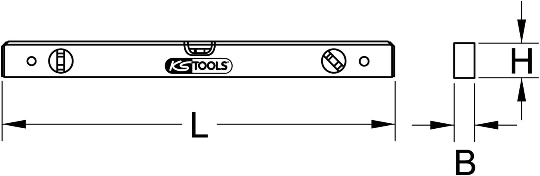 KS Tools Aluminiumprofil-Wasserwaage, 1000mm (204.5900)