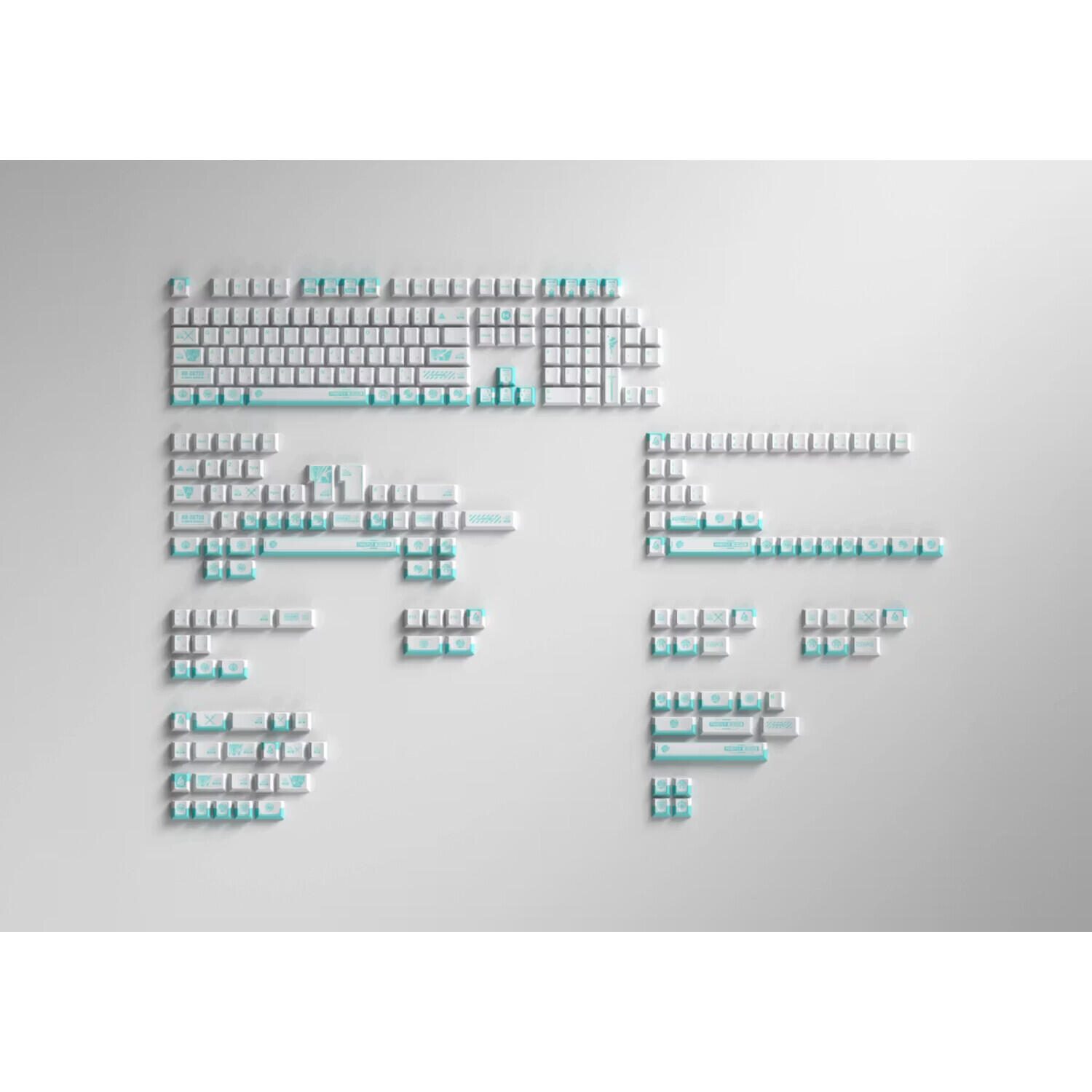 HYTE Tastenkappen Keycap-Set Firefly weiß-türkis KEY-HYTE-FIREFLY