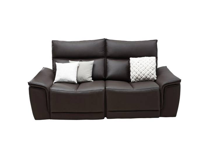 Celina Home 3-Sitzer-Sofa, Dunkelbraun, Echtleder, Spaltleder, Rindleder, Uni, 2-Sitzer, 210x102 cm, Wohnzimmer, Sofas & Couches, Sofas, Ledersofas