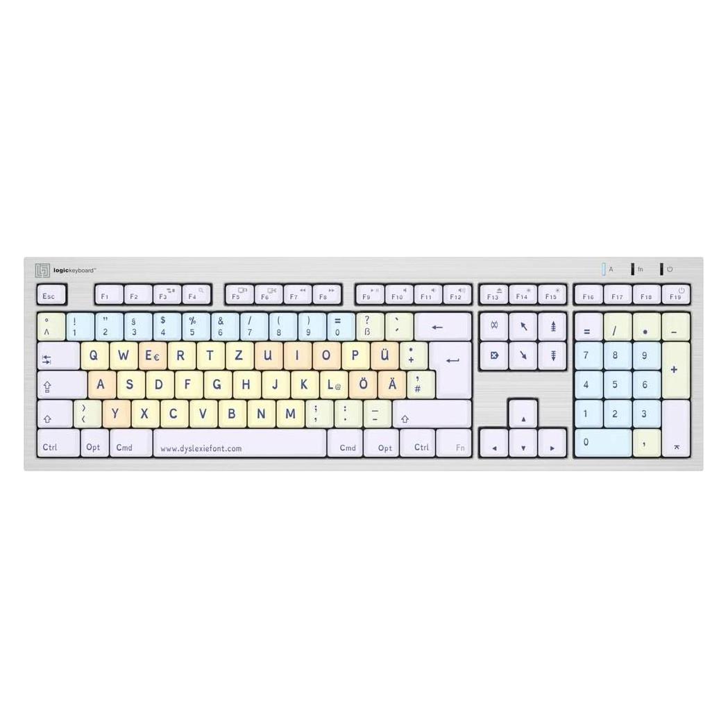 Logickeyboard Dyslexie Keyboard ALBA DE (MAC) (DE, Kabelgebunden) (LKB-DYSLEX-CWMU-DE)