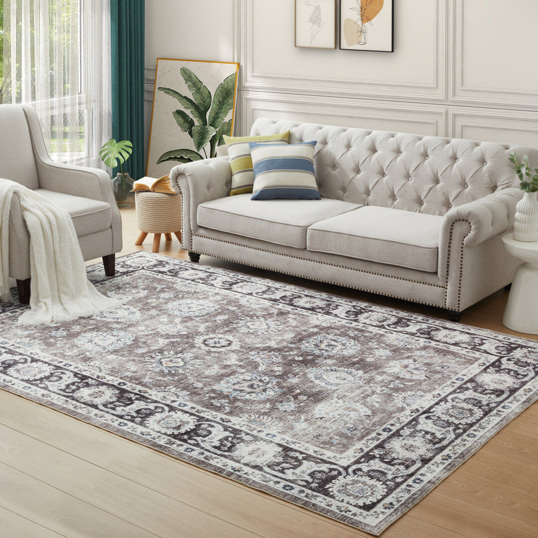 Rosalind Wheeler Delrose Large Non-Slip Area Rugs for High-Traffic Spaces – Durable & Stylish HARMONY Rectangle 200 x 290cm