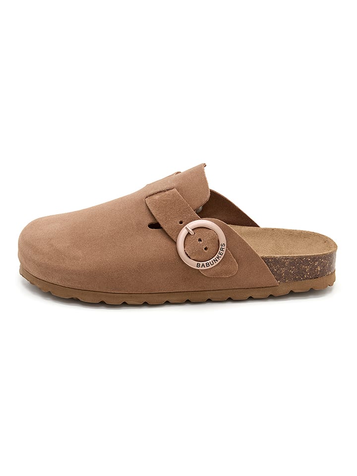 BABUNKERS Family Leder-Clogs in Hellbraun - 37