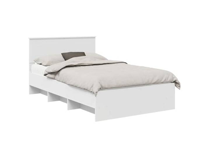PUGYNBK Bettgestell 120 x 123 cm aus technischem Holz Integriertes Kopfteil, modernes Design, rechteckige Form, robust für den täglichen Gebrauch
