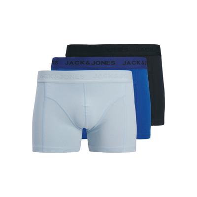 Trunk JACK & JONES "JACCOOPER SOLID TRUNKS 3 PACK", Herren, Gr. M, 3 Stk., beaucoup blau pack:chambray blau, sky captain, Jersey, Obermaterial: 95% Baumwolle, 5% Elasthan, unifarben, bequem, Unterhosen