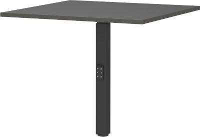 Ansatztisch Porto, mechanisch höheneinstellbar, Stützfuß, B 800 x T 800 x H 680-910 mm, schwarz/graphit
