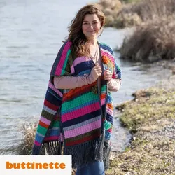 Strickanleitung – Poncho im Bohostyle aus Woll Butt Heidi