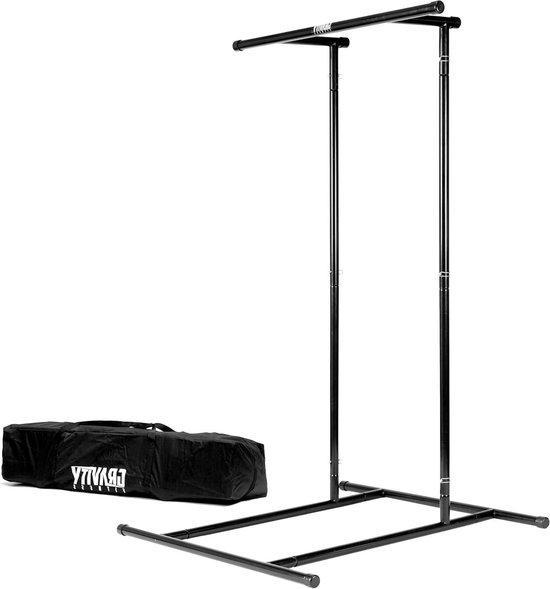 Kraftstation - Fitnessgerät - Krafttraining - Tragbar und verstellbar - Bis 192 cm - Schwarz
