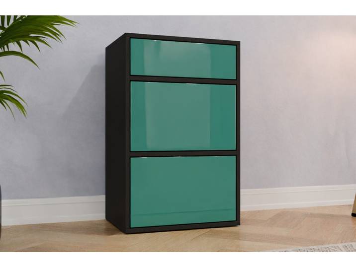 Badezimmerschrank nach Maß - RAL 6033 Minttürkis - 87x55x40cm - Individuell konfigurieren