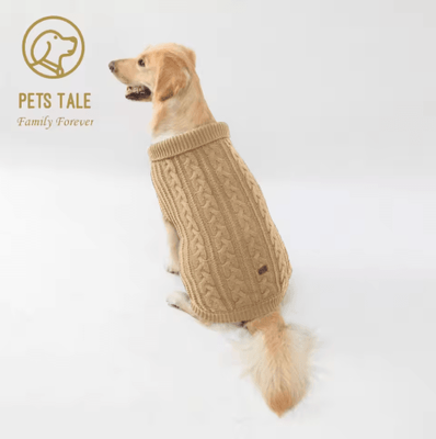 Inspire Picks Cozy Knitted Dog Sweater Warm Winter Pet Clothes For Stylish Dogs khaki l