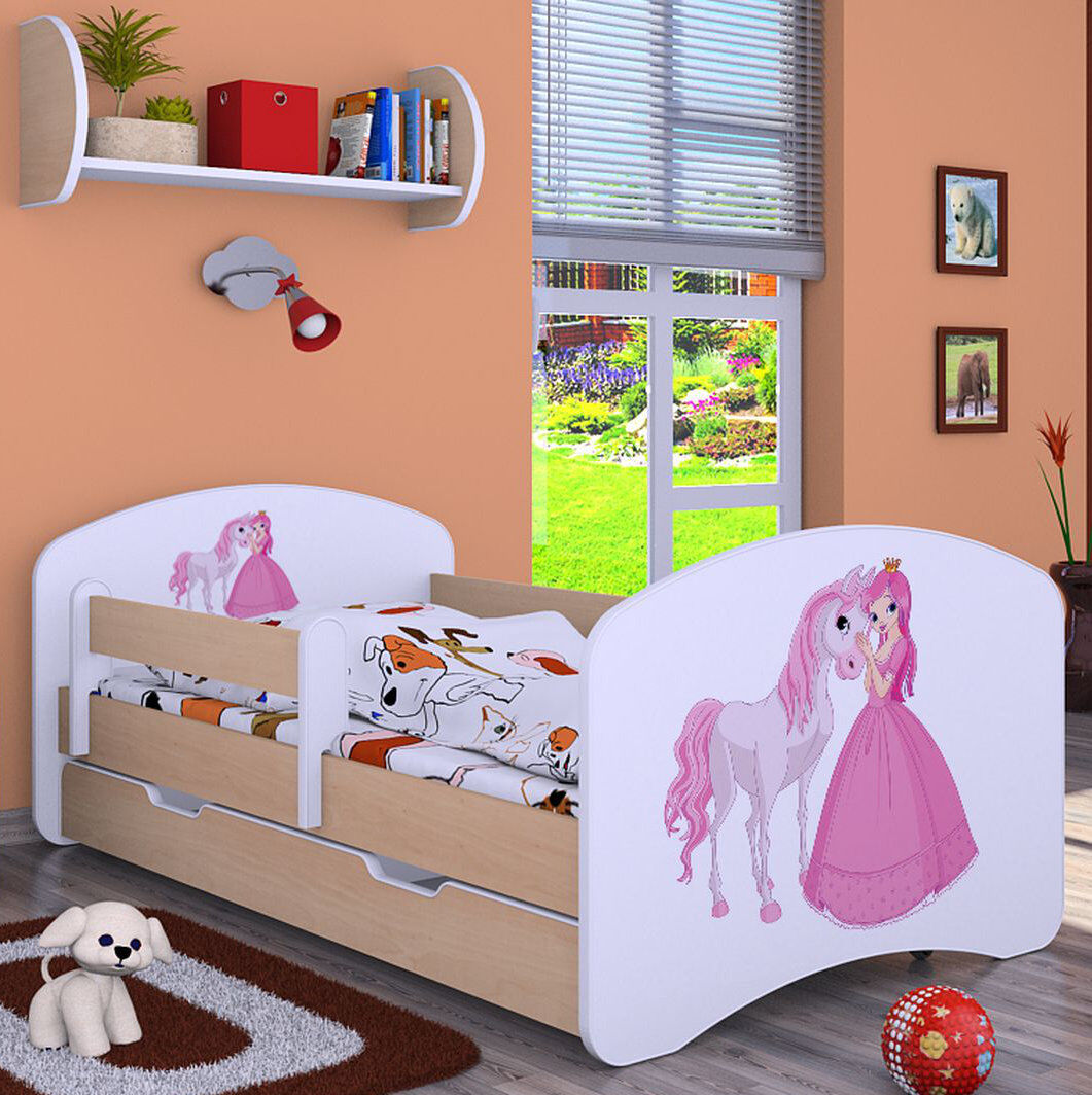 Zoomie Kids Nordham Storage Kids Bed Cream UK Toddler - DE 70 x 140 cm