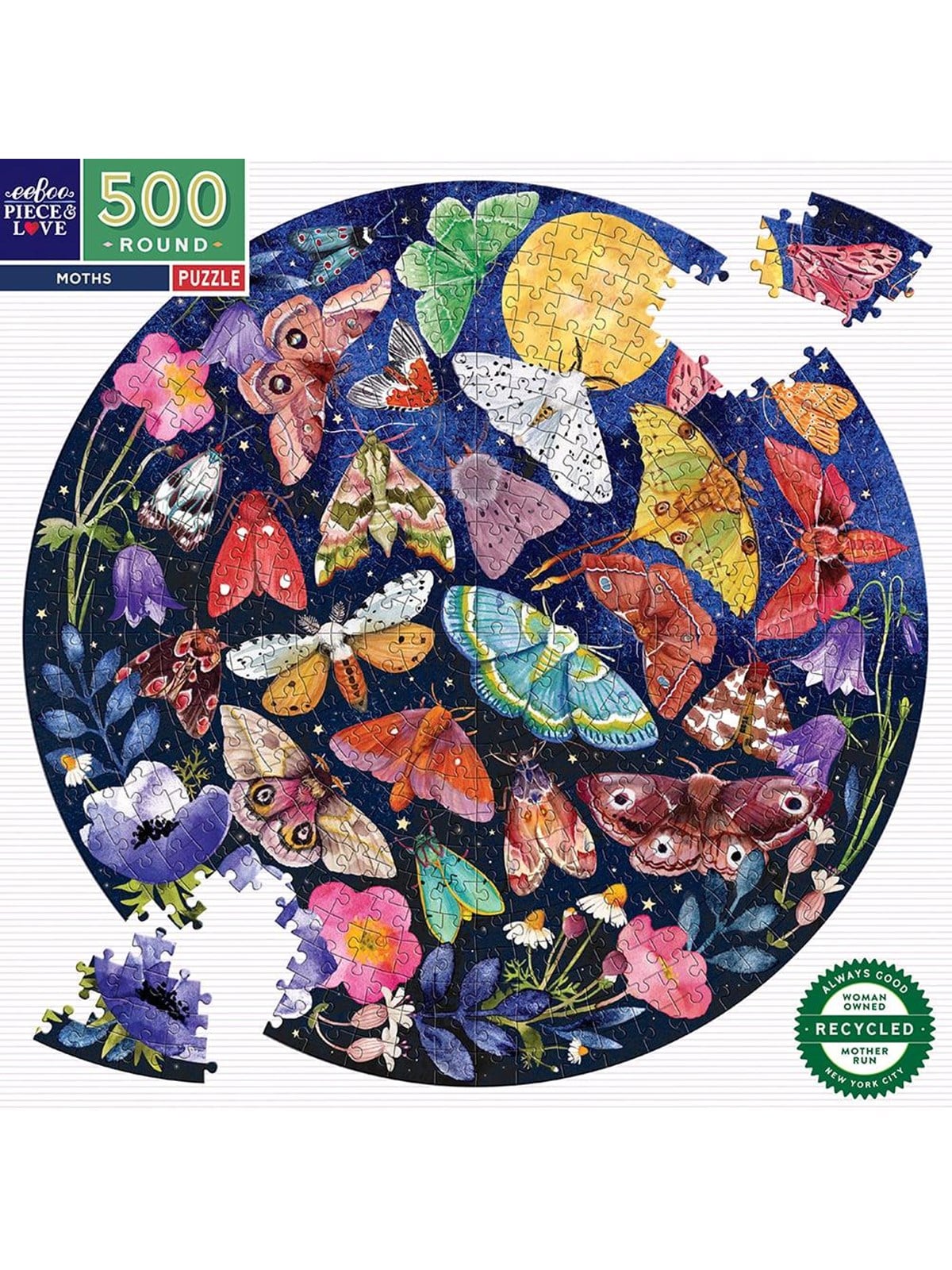 eeBoo Round Puzzle 500 pcs - Moths