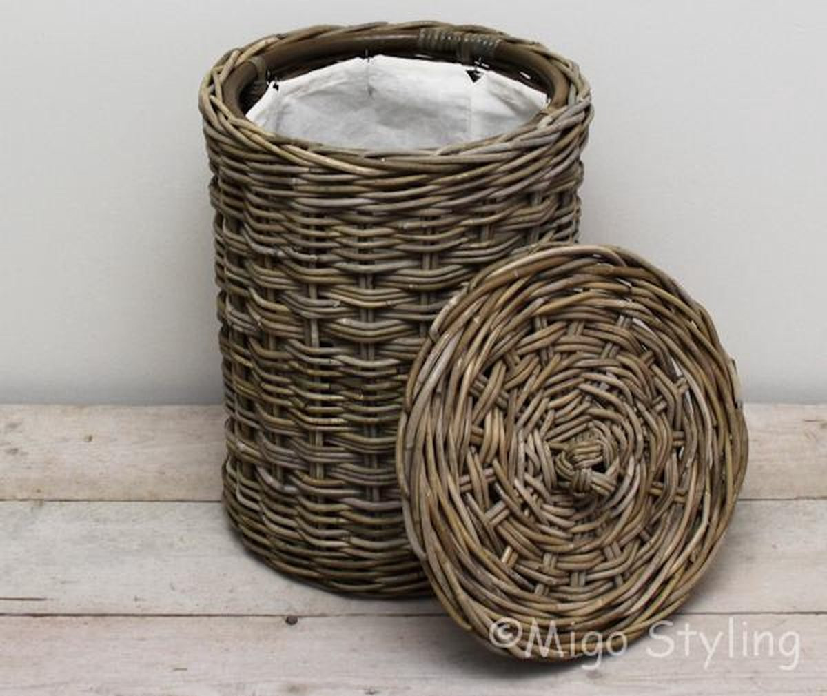 Migo Styling Ronde Wasmand van Riet en Rotan - Dia 36 cm x H 45 cm