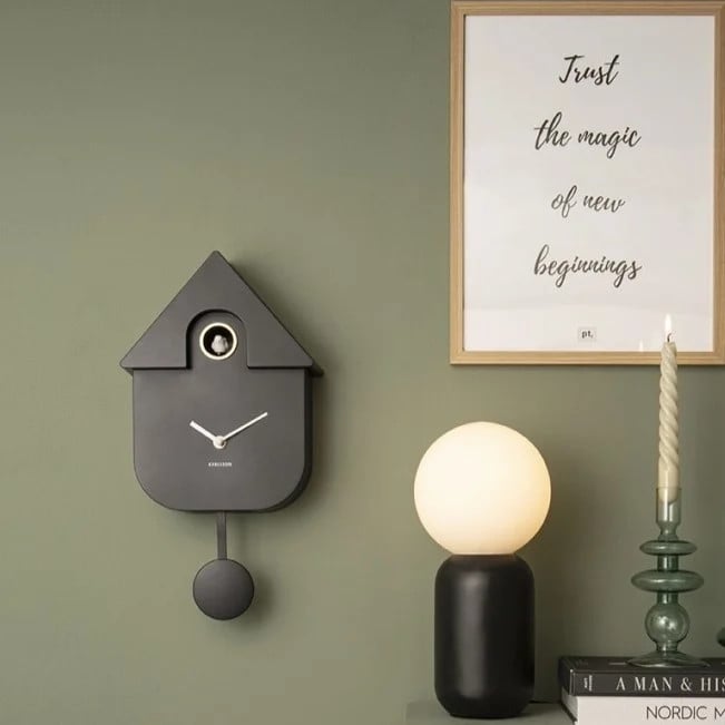 Karlsson Modern Cuckoo Wandklok - Zwart