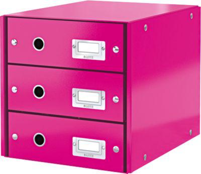 LEITZ® 3 Schubladen Click + Store, hoch, pink