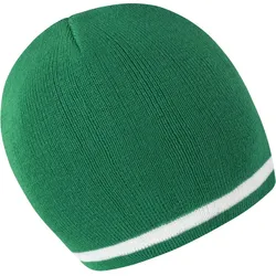 Result Unisex Strickmütze mit Streifen in Kontrastfarbe Mütze R368X kelly green/white one size