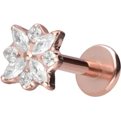 Titan Labret mit Innengewinde KRISTALLBLUME