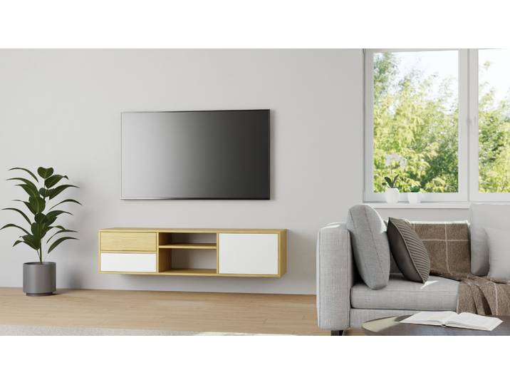 Enfilade suspendue sur mesure Chêne Naturel huilé