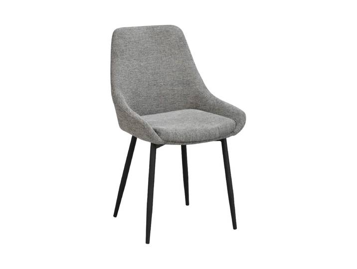 Design Esszimmerstuhl „Sina“ Strukturstoff Grau Rowico