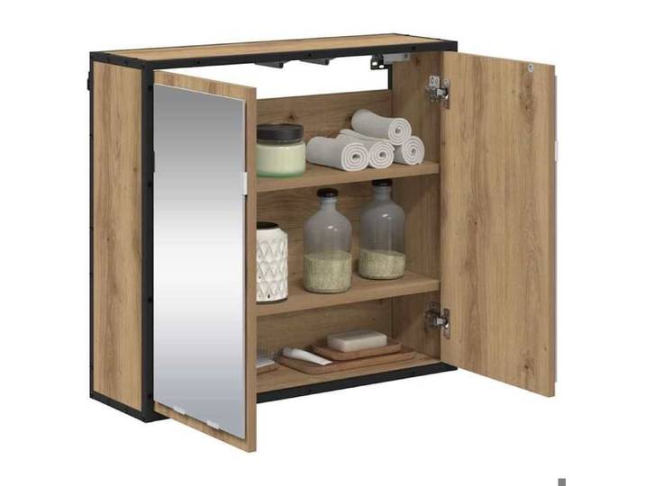 ABBO-SALE*Meuble WC Décoratif JILL'S - Armoire miroir de Salle de Bain - chêne artisanal 65 x 20 x 60cm SOL713860