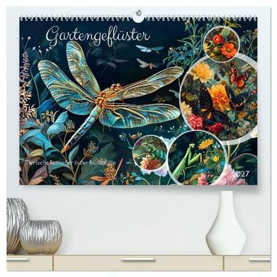 Gartengeflüster - Tierische Besucher in der Blütenfülle (hochwertiger Premium Wandkalender 2027 DIN A2 quer), Kunstdruck in Hochglanz