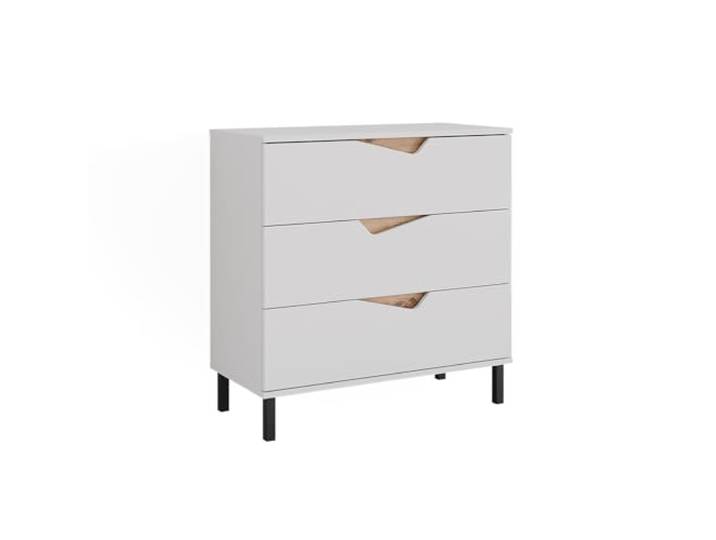 Vicco Kommode Marelle, Weiß/Artisan, 80 x 81.2 cm mit 3 Schubladen, zur Aufbewahrung von Kleidung und Accessoires geeignet
