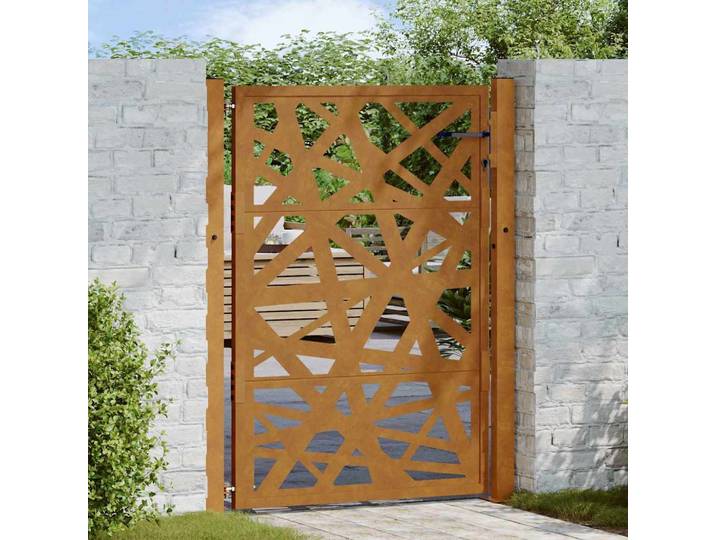 vidaXL Gartentor 100x125 cm Cortenstahl Helles Design