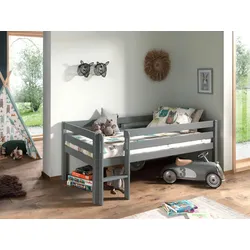 Hochbett Pino ca.90x200cm Kiefer Massiv Grau