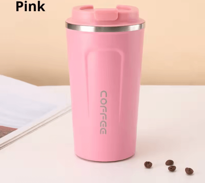 Uplift Curations 380 510ML Stainless Steel Coffee Mug Portable Vacuum Insulated Travel Tumbler For Hot & Cold Drinks pink