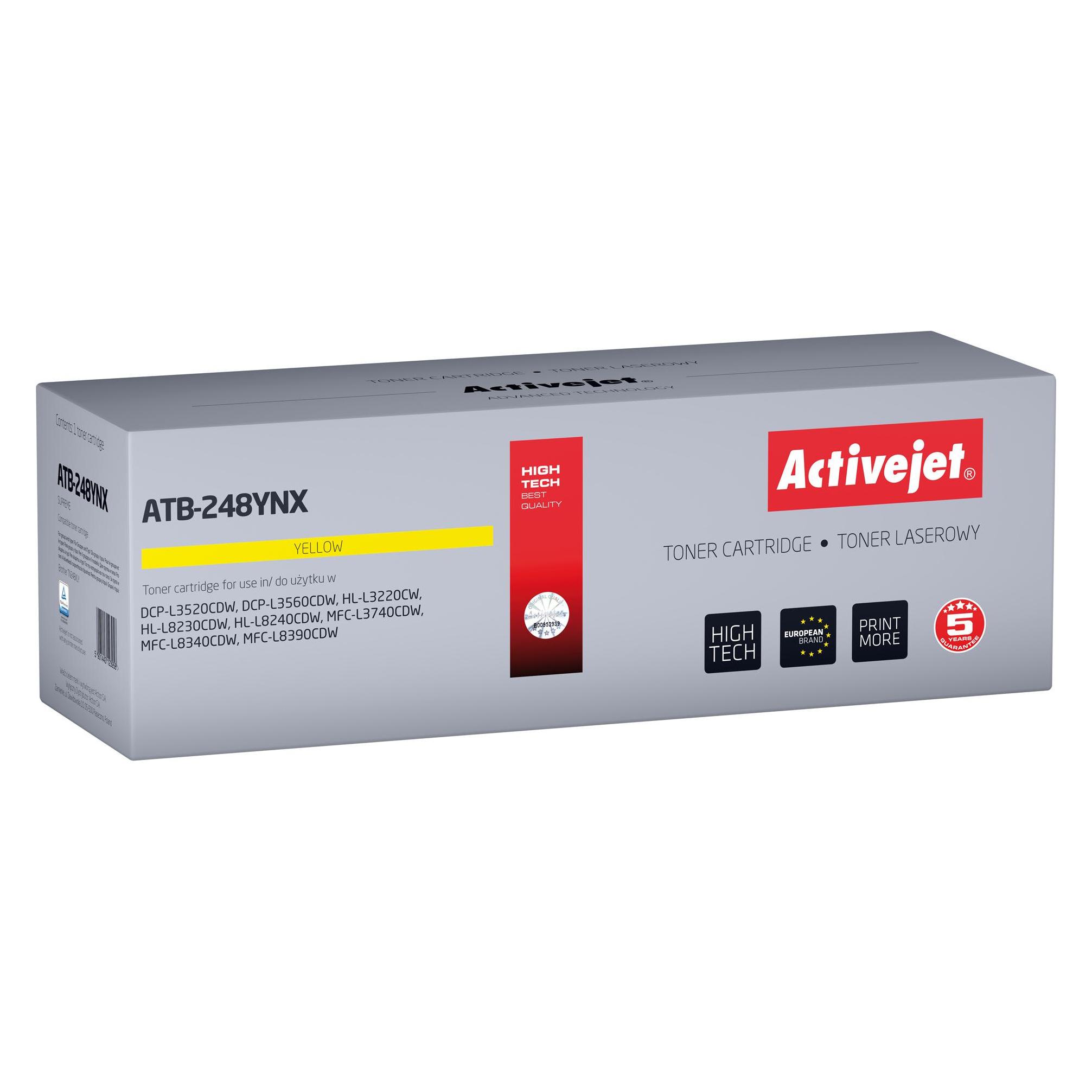Activejet ATB-248YNX Toner für Brother Drucker Ersatztoner Brother TN248XLY Supreme 2300 Seiten (Y) (ATB-248YNX)