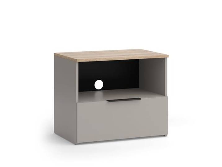 Vicco Lowboard Wido , Greige 60 x 50 cm mit Schublade, geeignet für Fernseher bis 43 Zoll, Kabeldurchlass integriert