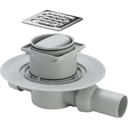 Viega Advantix Badablauf 583248 DN 50, geruchsicher, Ablauf waagerecht, Rahmen Edelstahl
