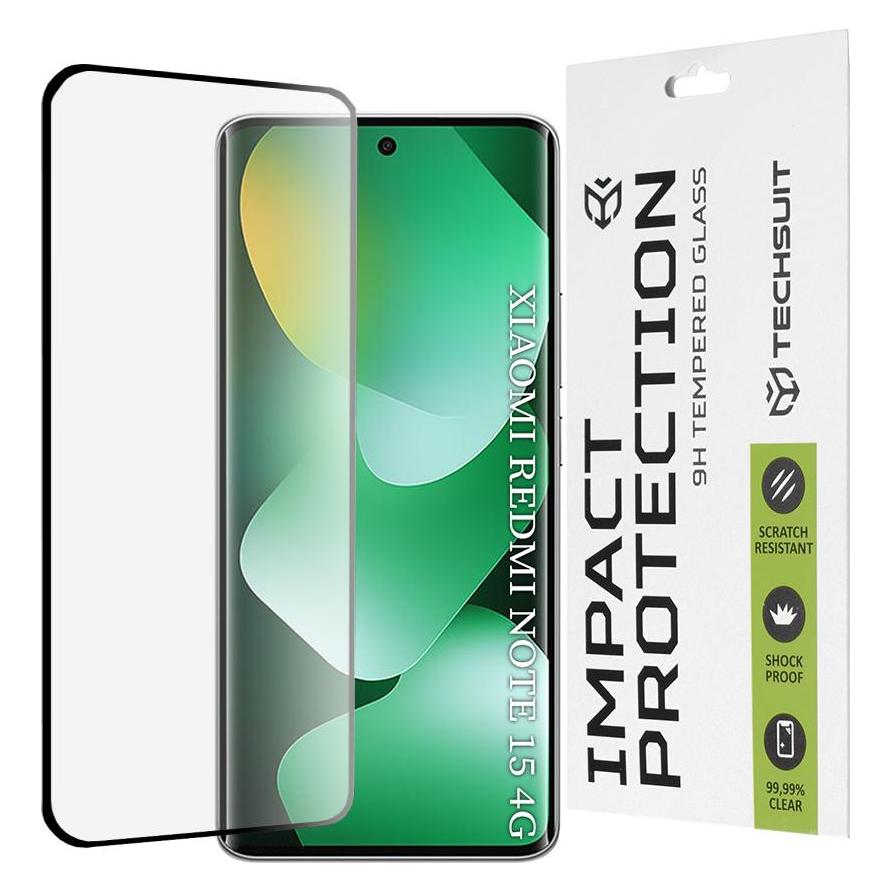 Techsuit - 111D Full Cover / Full Glue Glass / 3D Curved Screen - Xiaomi Redmi Note 15 4G - Black (Xiaomi Redmi Note 15 Pro 4G) (65895390)
