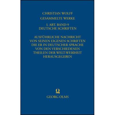Gesammelte Werke, Gebundene Ausgabe von Christian Wolff, Georg Olms Verlag, 978-3-487-31171-5