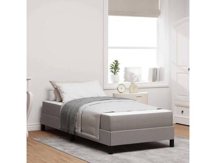 Atmungsaktiver Stoff Holzwerkstoff Minimalistisch 90 x 190 cm Taupe Boxspringbett mit Matratze Taupe 90 x 190 cm Stoff Einzelbett mit Bonnell Federkern Lattenrost Wohnzimmer Schlafzimmer Möbel