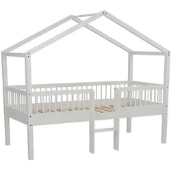 HAUSBETT HALBHOCH 90x200 Keeley Buche Weiß Leiter Mitte