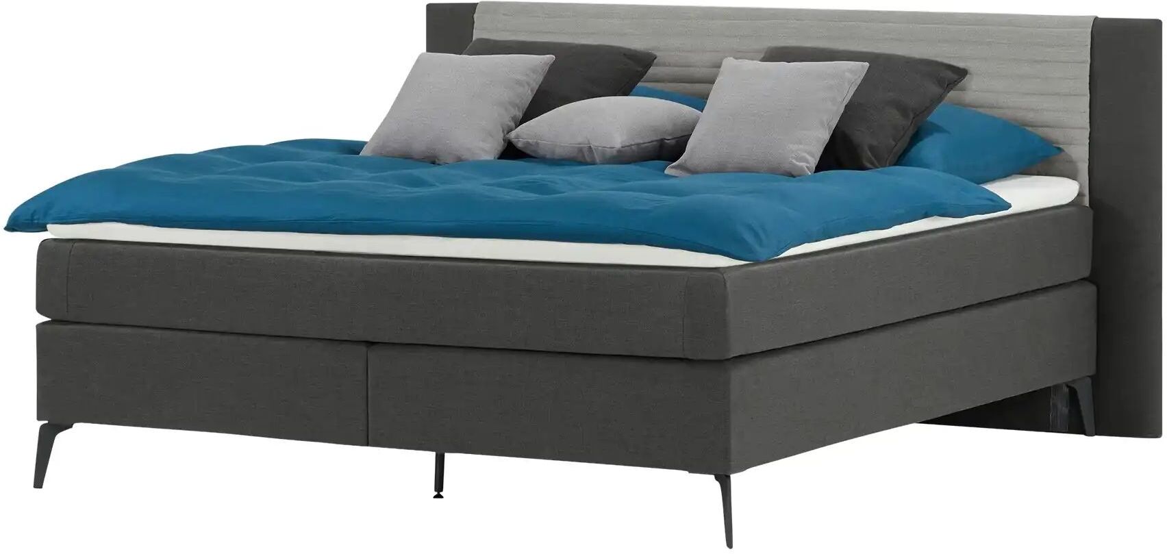 Höffner Boxspringbett  Synda ¦ grau ¦ Maße (cm): B: 200 H: 107