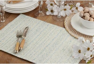 Saro Lifestyle Table Placemats With Woven Line Design (Set of 4)