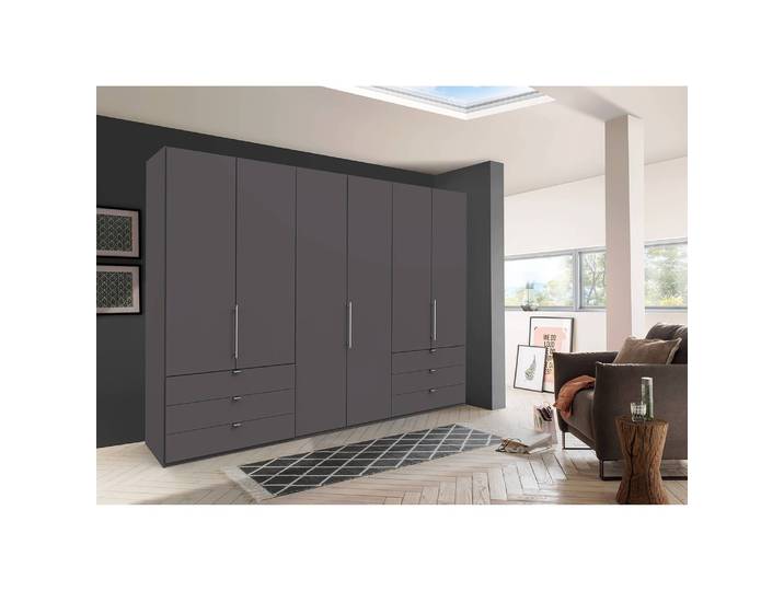 Armoire à portes pliantes IV 300 x 216cm Tiroir sur le bord Marron/Havanne