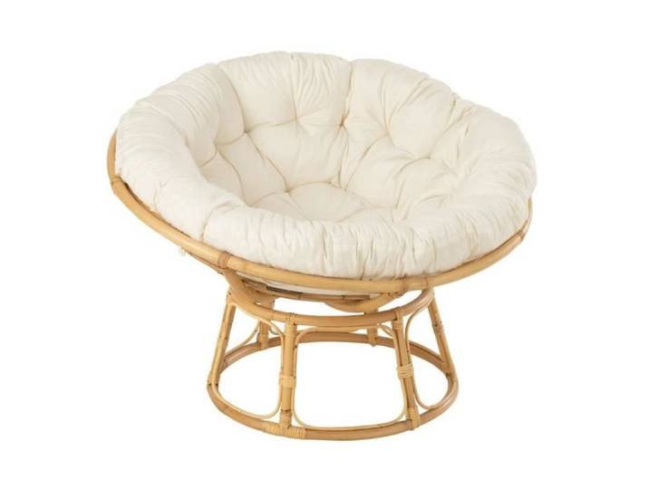 Fauteuil en Rotin & Coussin  Céline  115cm Naturel