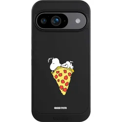 Nivocase Hülle für Google Pixel 9 Handyhülle NIVOcore Case Schwarz Pizza Peanuts Snoopy (Google Pixel 9), Smartphone Hülle, Schwarz
