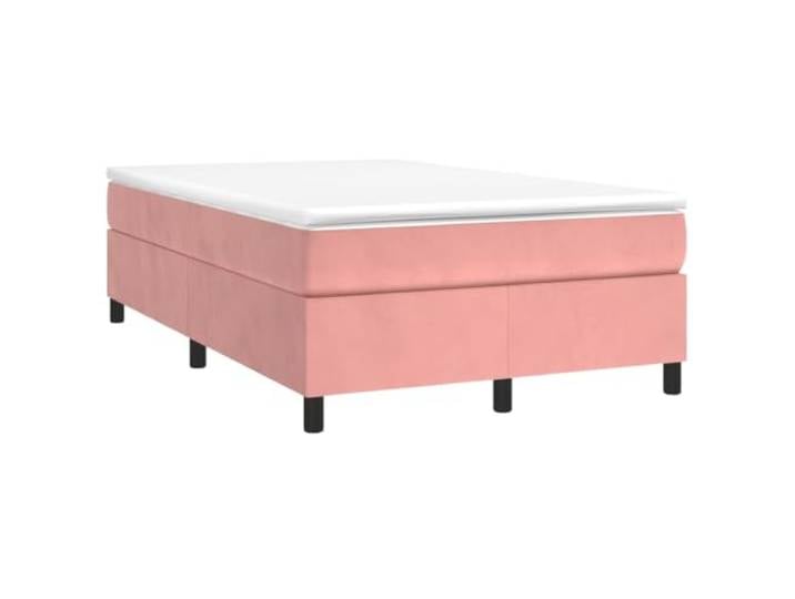PUGYNBK Boxspringbett, Samt, Rosa, 120 x 190 cm Taschenfederkernmatratze, mittlere Festigkeit, Lattenrost enthalten, weicher Schutz