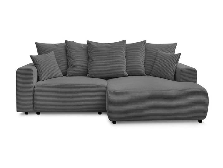 Ecksofa BOBOCHIC ATILLA Cord-Stoff dunkelgrau