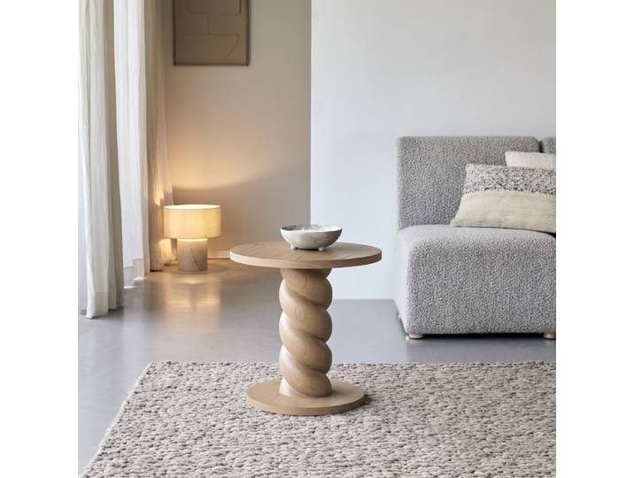 Ablagetisch aus Mindi, Cream - Beige - Light mindi wood