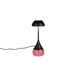 LED Tischleuchte Nachttischlampe Metall Schwarz Sensordimmer Farbwechsel H28,3cm