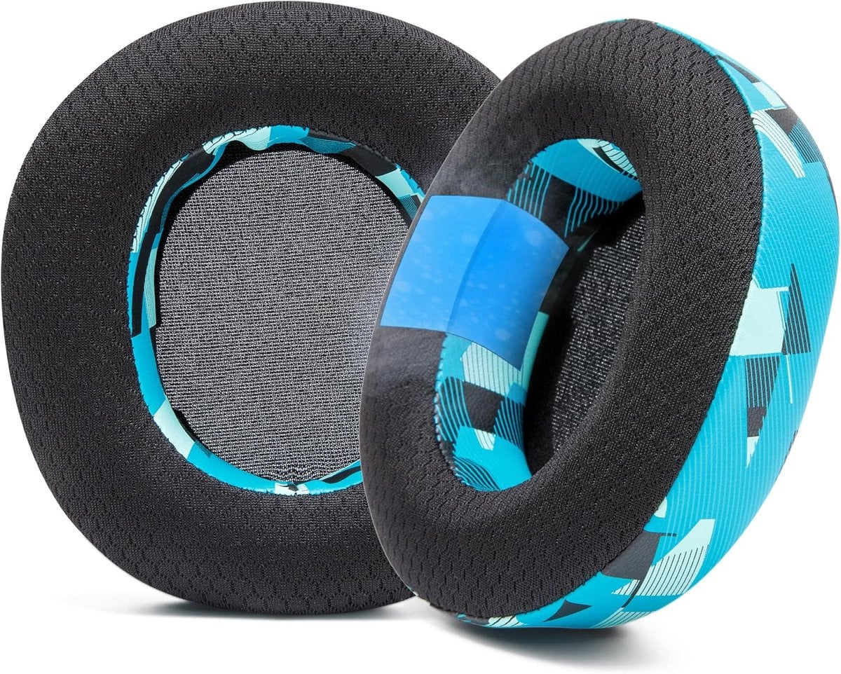Wicked Cushions Freeze Nova Pro Wireless koelende gel-oorkussens voor Arctis Nova Pro Wireless, Nova Elite & Nova Pro Omni - Cyan Prism